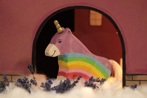 Lilu Einhorn Spielzeugfigur Pony Regenbogen FSC-Holz handbemalt-3