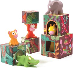 Djeco Holzbausteine MAXI Topanijungle - Dschungel Spielzeugblöcke