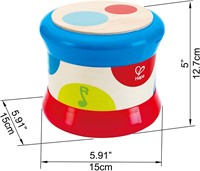 Hape Baby-Trommel | Farbiges rollendes Musikspielzeug für Kleinkinder zum Erlernen von Rhythmus und unterschiedlichen Klängen, batteriebetrieben-2