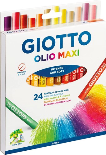 Giotto 2931 00 - Olio Öl-Pastellkreiden, 11 mm, Pappetui, 24 Farben sortiert