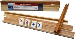 HOT Games Mah-Jong Latte-Set Holz klein 4 Stück 40x2 cm Spielzubehör