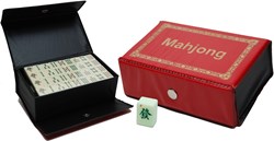 HOT Games Mahjong Reisespiel rot Vinyl Etui 15x9x5 cm