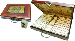 HOT Games Mah-Jong Koffer Rot Holz Kunst XL.groo