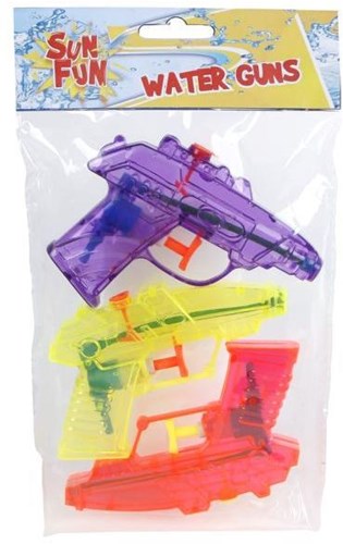 Sun Fun Wasserpistole Spielzeug Set 11,5cm 3-teilig für Sommerspaß