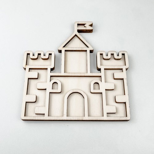 FiQ houten vulvorm Kasteel - 14×14 cm
