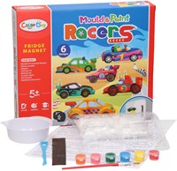 Gips gießen Magneten Bastelset Rennautos Kühlschrankmagnet Kinder-3