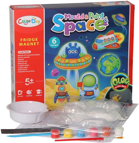 Gips Gieten Magneten Raum Bastelset Glow in the Dark Spielzeug-3
