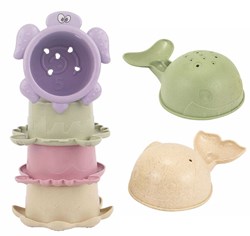 Badebecher Pastell stapelbecher Babyspielzeug 6-teilig Meerestiere