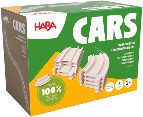 Haba Cars - Erweiterungsset Holz Rennbahn 8-teiliges Spielzeug