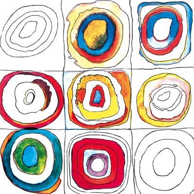 Fridolin Fridolin Coloring Art Kit 4 Malseiten mit Rahmen 15x15 cm Wassily Kandinksky-3