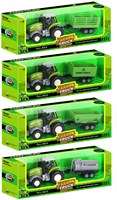 Die-cast grüner Traktor Spielzeug mit Anhänger und Pull-back-Funktion Traktor