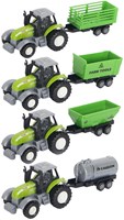 Die-cast grüner Traktor Spielzeug mit Anhänger und Pull-back-Funktion Traktor-2