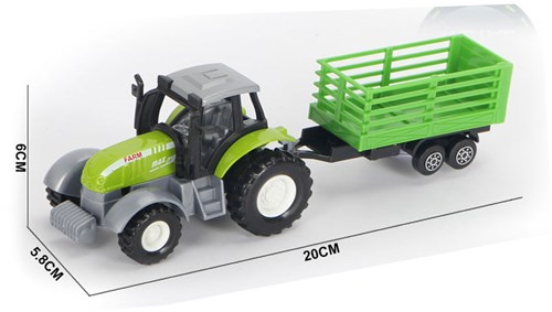 Die-cast grüner Traktor Spielzeug mit Anhänger und Pull-back-Funktion Traktor-3