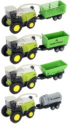 Lobbes Spielzeug Maisernter Traktor mit Anhänger Pull-Back grün