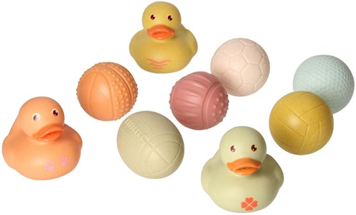 Badespielzeug sensorische Badebälle und Badeenten Pastell für Babys-3