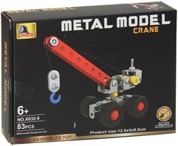 Baukasten Kran aus Metall - Konstruktionsspielzeug 83-teilig