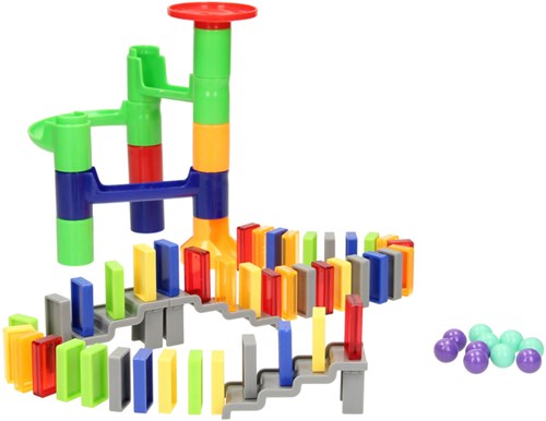 Kugelbahn Spielzeug Kugelbahn mit Domino 66-teiliges Kunststoff-Set-3