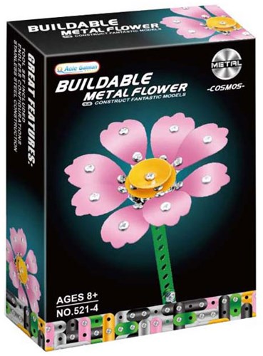 Lobbes Metall-Bausatz Blume rosa - kreatives Konstruktionsspielzeug