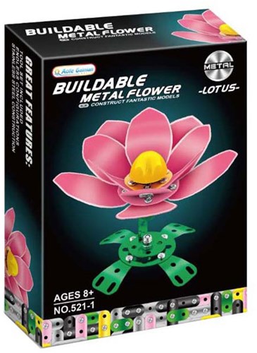 Lobbes Metall-Baukasten Spielzeug rosa Klatschmohn Blume