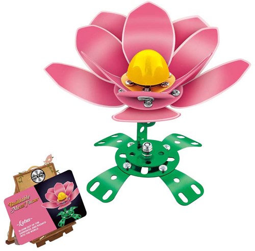 Lobbes Metall-Baukasten Spielzeug rosa Klatschmohn Blume-2