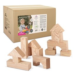 Edushape Wood-Imitation Foam Blocks 75 mm - 32 Stück