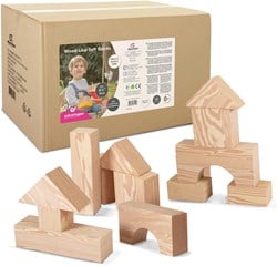 Edushape Wood-Imitation Foam Blocks 75 mm - 32 Stück