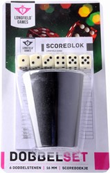 HOT Sports + Toys DobbelbekerSET m.6 dobbelst.blok blister