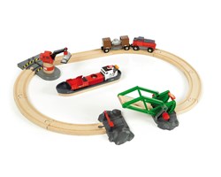 Brio Eisenbahnset Fracht Hafen Spielset - Containerschiff und Kran