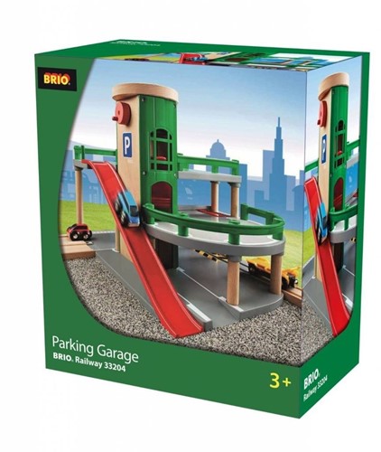 Brio Parkhaus Spielzeug - Holzgarage mit Autos und Eisenbahn-2