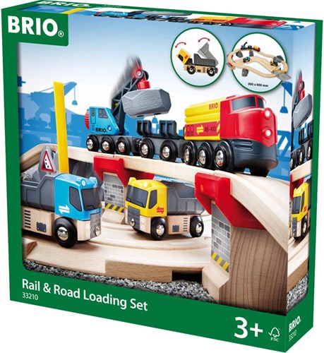 Brio Eisenbahn und Straßen-Transportsatz Holzeisenbahn - 33210-2