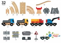 Brio Eisenbahn und Straßen-Transportsatz Holzeisenbahn - 33210-3