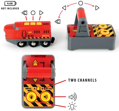 Brio RC Zug rote Lokomotive mit Fernbedienung - Spielzeugeisenbahn-3
