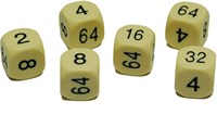 HOT Games Backgammon Verdopplungswürfel Kunststoff 16mm Creme 6 Stück