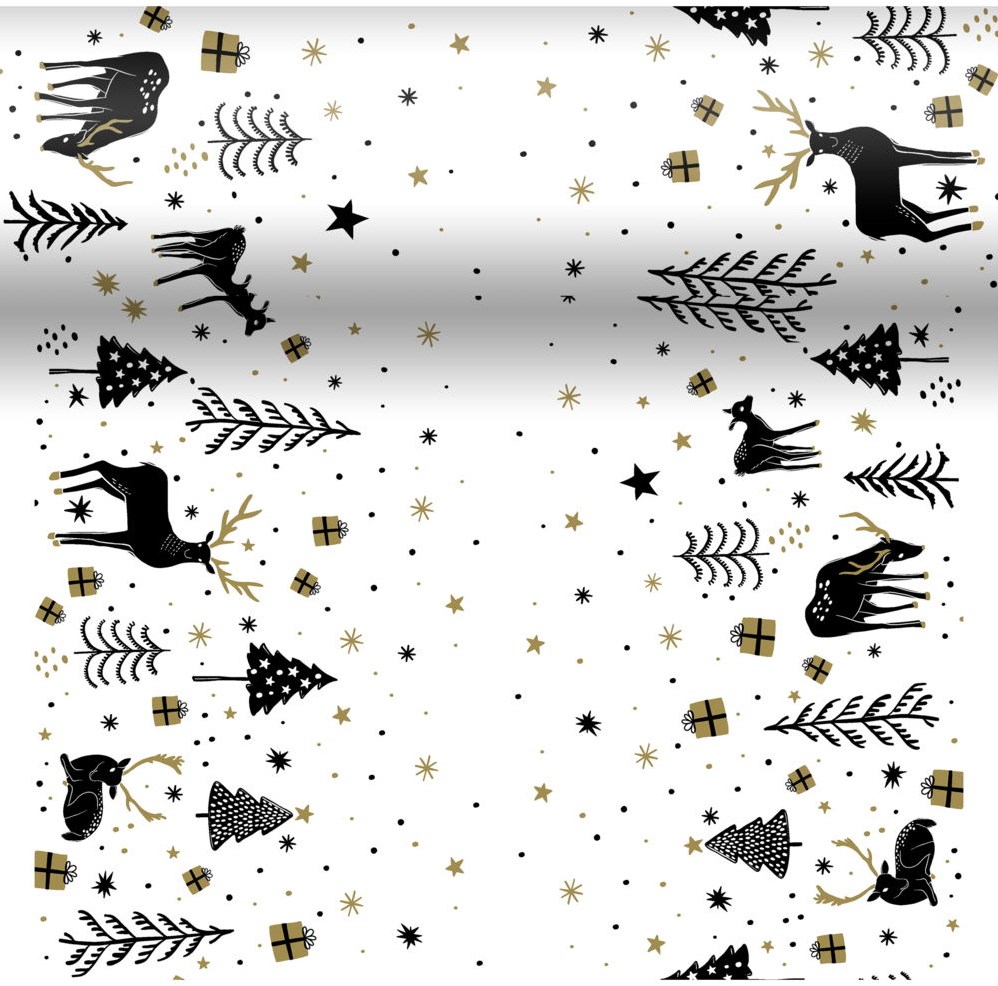 Duni Tischläufer Magic Winter weiß 40x480cm Weihnachts Tischdecke Papier