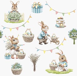 Duni Servietten Bunny Joy 3-lagig Tissue 33x33cm Tischdekoration