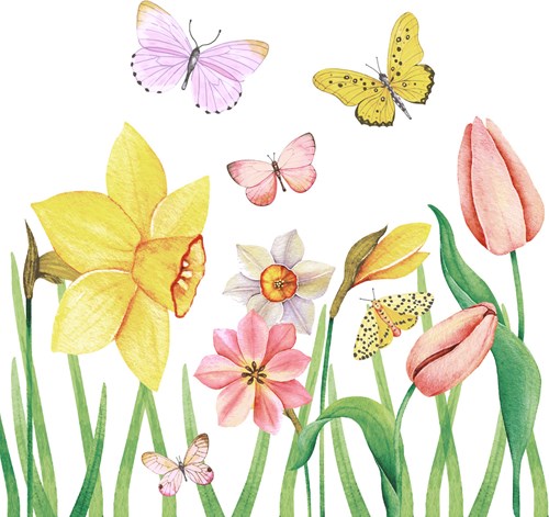 Duni Servietten Butterfly Meadow Papierservietten 3-lagig 33x33cm Tischdeko