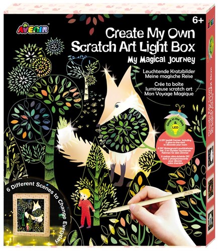 Avenir Scratch Art - Leuchtkasten Bastelset für Kinder Kratzkunst