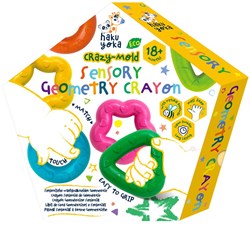 Haku Yoka sensorisches Spielzeug geometrische Wachsmalstifte - 6 Farben - Lernspielzeug