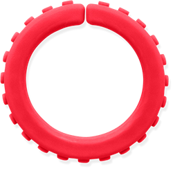 Ark Therapeutics Kauarmband sensorisches Spielzeug rot für Kinder Getextureerde kauwarmband om te draaien om de pols, alternatief voor kauwen op mouwen, voor kinderen en volwassenen.