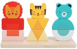 Petit Collage Holz-Stapelturm - Löwe, Tiger und Bär Spielzeug