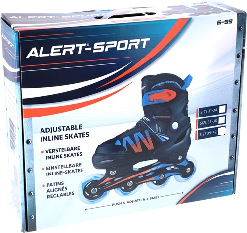 Alert Inline Skates Rollschuhe blau orange Größe 39-42 verstellbar