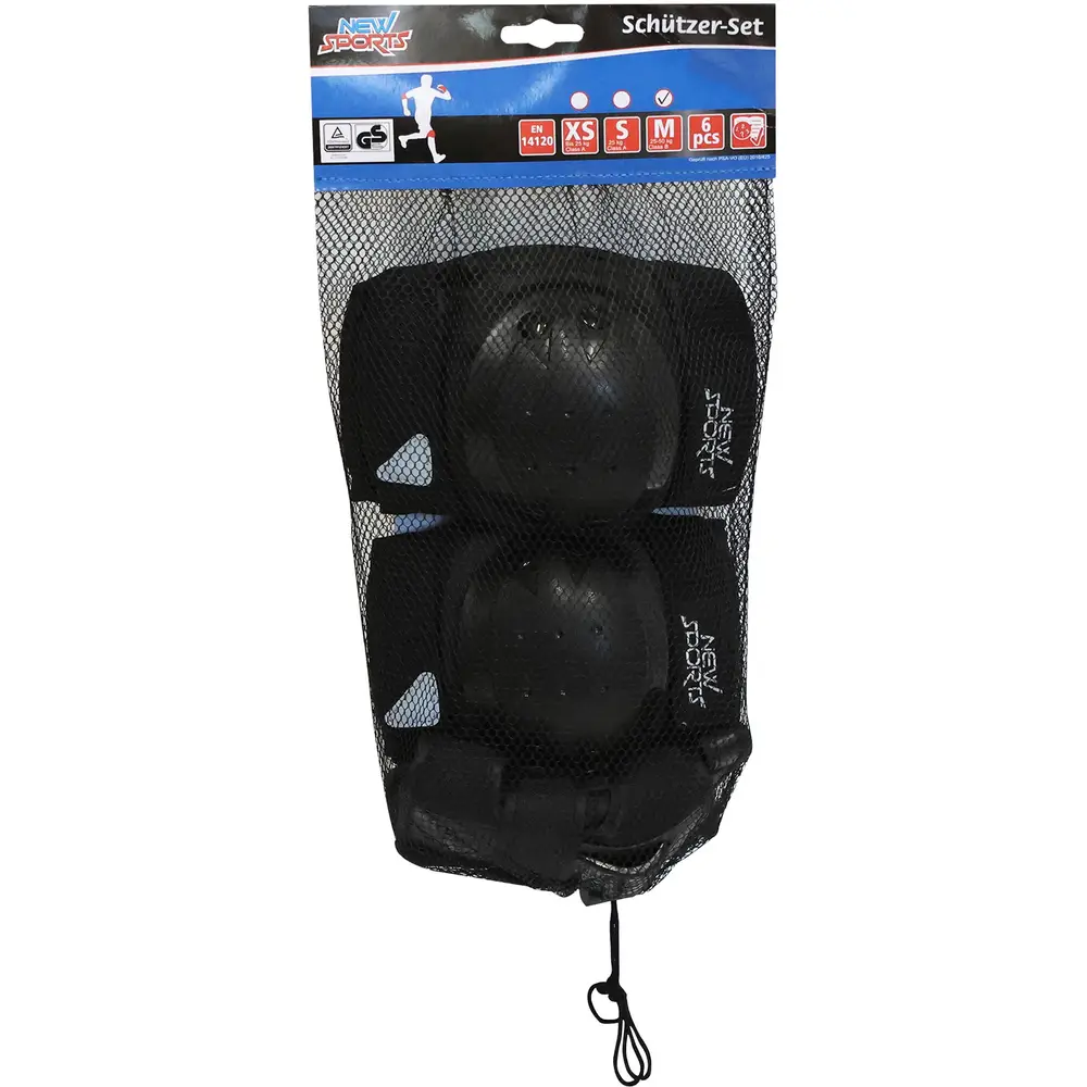 New Sports Schutzset schwarz M 25-50kg - Kinder Skate Schutzausrüstung