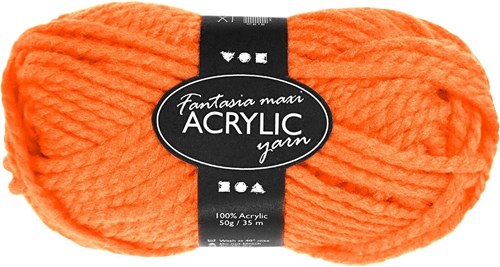 Creativ Company Acrylgarn Neon Orange 35 Meter Maxi Knäuel Häkeln-3