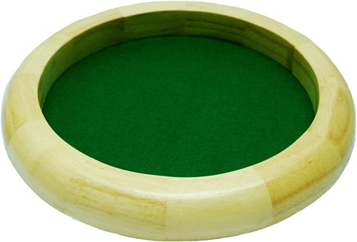 HOT Games Würfelbahn blankes Holz 30cm rund grüner Filz