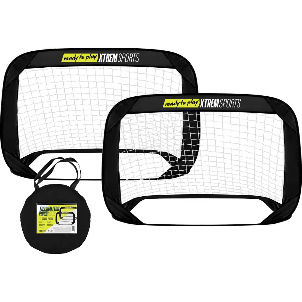 Fin Fun Fußballtor Pop-Up Set 2er - tragbare Fußballtore 120x80x80cm
