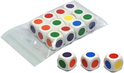 HOT Games Würfel - bunte Holzwürfel 30 mm weiß 6 Stück
