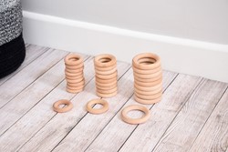Kleine Holzringe, 10 Stück