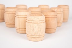 TickiT 73942 Heuristische Holzfässer, 10 Stück, Naturholz