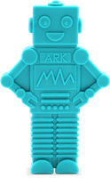 Ark Therapeutics Roboter Beißspielzeug MEGA RoboChew Kauspielzeug türkis Extra grote, robotvormige kauwtool met meer volume voor stevige kauwers.