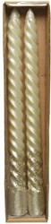 Decoris Dinnkerze Swirl Creme Glitter 2er-Set luxuriöse Kerzen